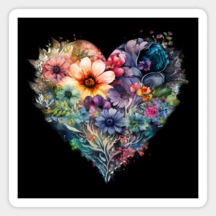 Boho Floral Heart Magnet